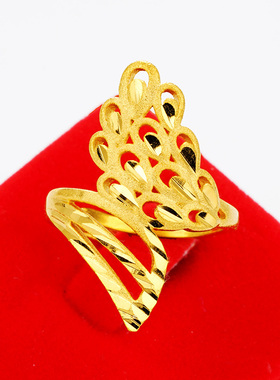 新款越南沙金心连心戒指女款