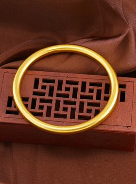 传承手镯纯实心镯子三生三世沙金