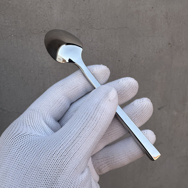 German H304 stainless steel western tableware coffee spoon square handle dessert spoon thickened dessert cake small spoon baby