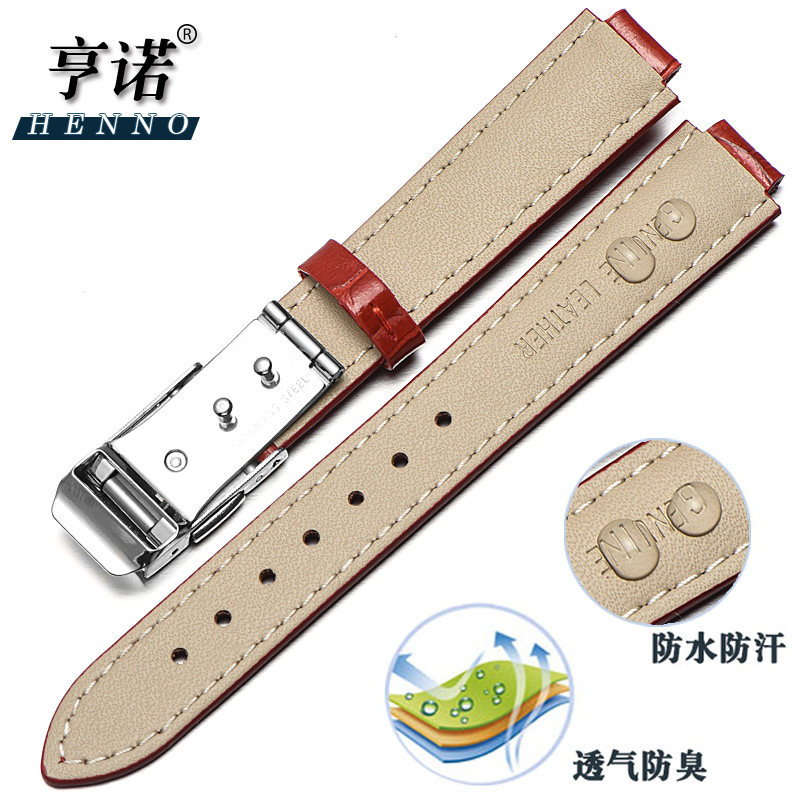 真皮女适配卡西欧she-3034d表带 亨诺配件