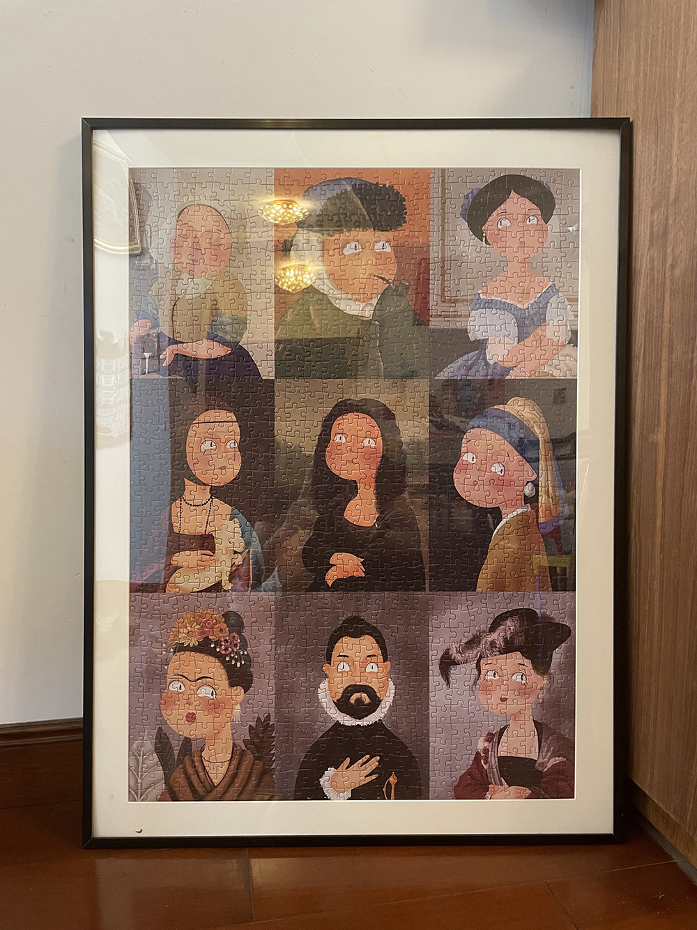 恶搞名画拼图专用相框浮裱框实木拼图框1000片50*70画框简约现代,淘宝优惠券,粉丝福利购,淘宝优惠卷