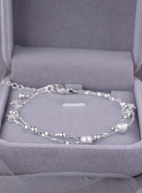 925银双层星星手链女款气质百搭