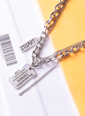 s925方牌925纯银十字链