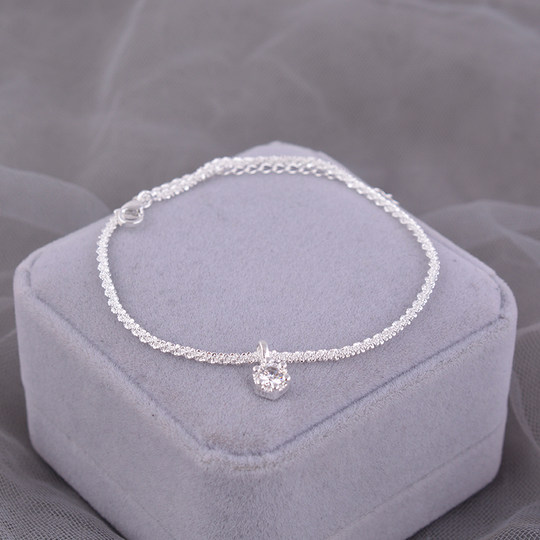925纯银满天星碎银脚链2025新款潮轻奢小众精致高级波光粼粼脚环