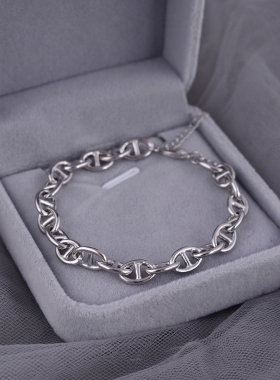 925纯银手链小猪鼻子高级