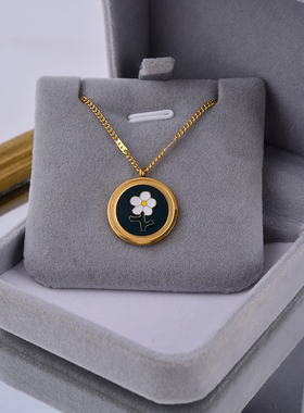 纯银项链中国风复古墨绿