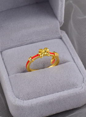 925纯银小马红绳开口戒指2026新款爆款小众尾戒女轻奢高级ins刻字