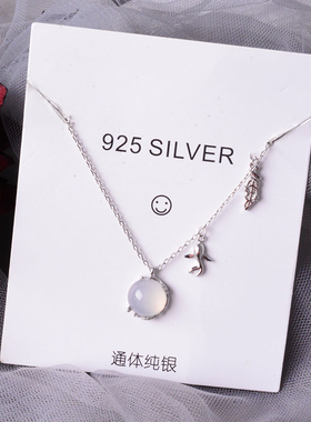 S925纯银森系项链INS冷淡风