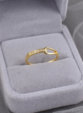 925纯银水滴排钻戒指女小众2026新款个性高级轻奢指环食指戒刻字