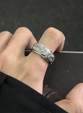 恶魔之眼钛钢可旋转朋克戒指环
