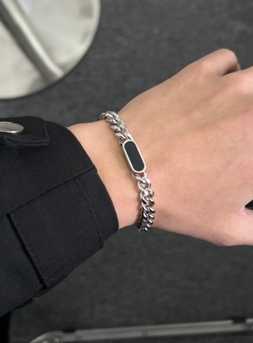 黑色贝壳古巴项链钛钢不掉色