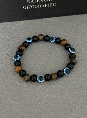 欧美嘻哈恶魔之眼手链串珠手串