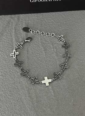 欧美ins风复古十字架手链