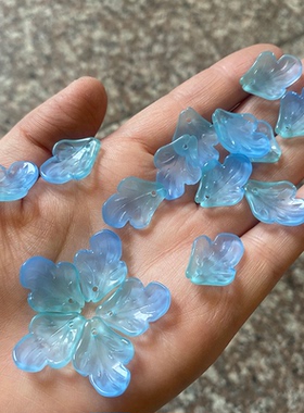 清仓 琉璃花瓣叶子diy古风玉簪花发簪步摇绑花材料配件