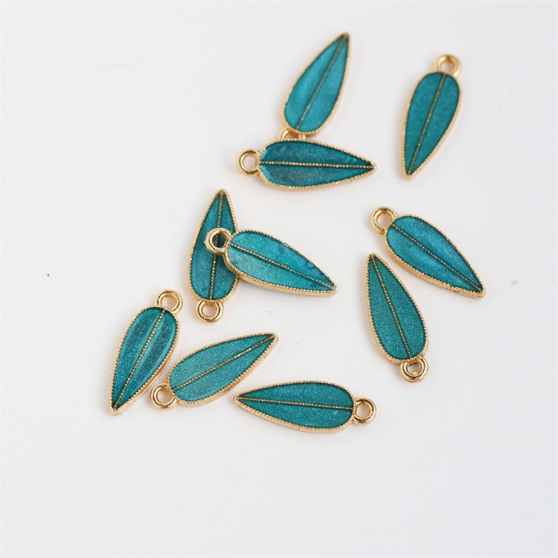 10个价6*15mm保色合金滴油仿烧蓝双面树叶小吊坠diy古风发簪材料,淘宝优惠券,粉丝福利购,淘宝优惠卷