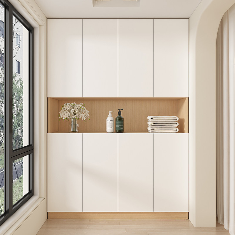 阳台储物柜收纳杂物置物柜子防晒家用飘窗定制大容量一体靠墙高柜,淘宝优惠券,粉丝福利购,淘宝优惠卷