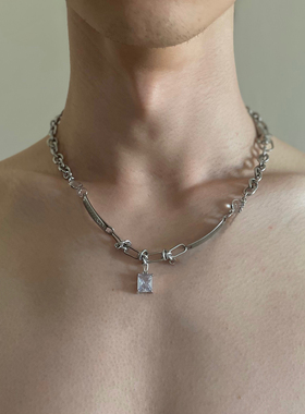 原创合金钛钢钻石欧美风项链