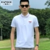 POLO áo sơ mi nam T-shirt ve áo jacquard xu hướng thời trang SUPER thêu chữ rắn màu kinh doanh bình thường chất lượng quần áo nam - Polo