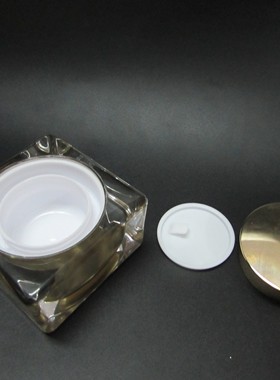 30g四方蝴蝶结金色瓶化妆品空瓶 亚克力分装瓶套装 膏霜面霜盒