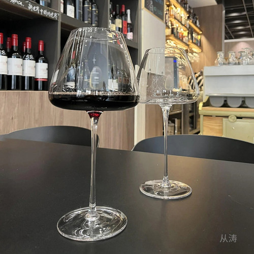 欧式水晶勃艮第红酒杯葡萄酒杯玻璃杯高级感轻奢大肚凹底高脚杯 - 图3