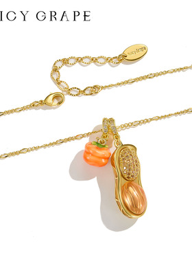 秋冬新款好柿花生毛衣链女款