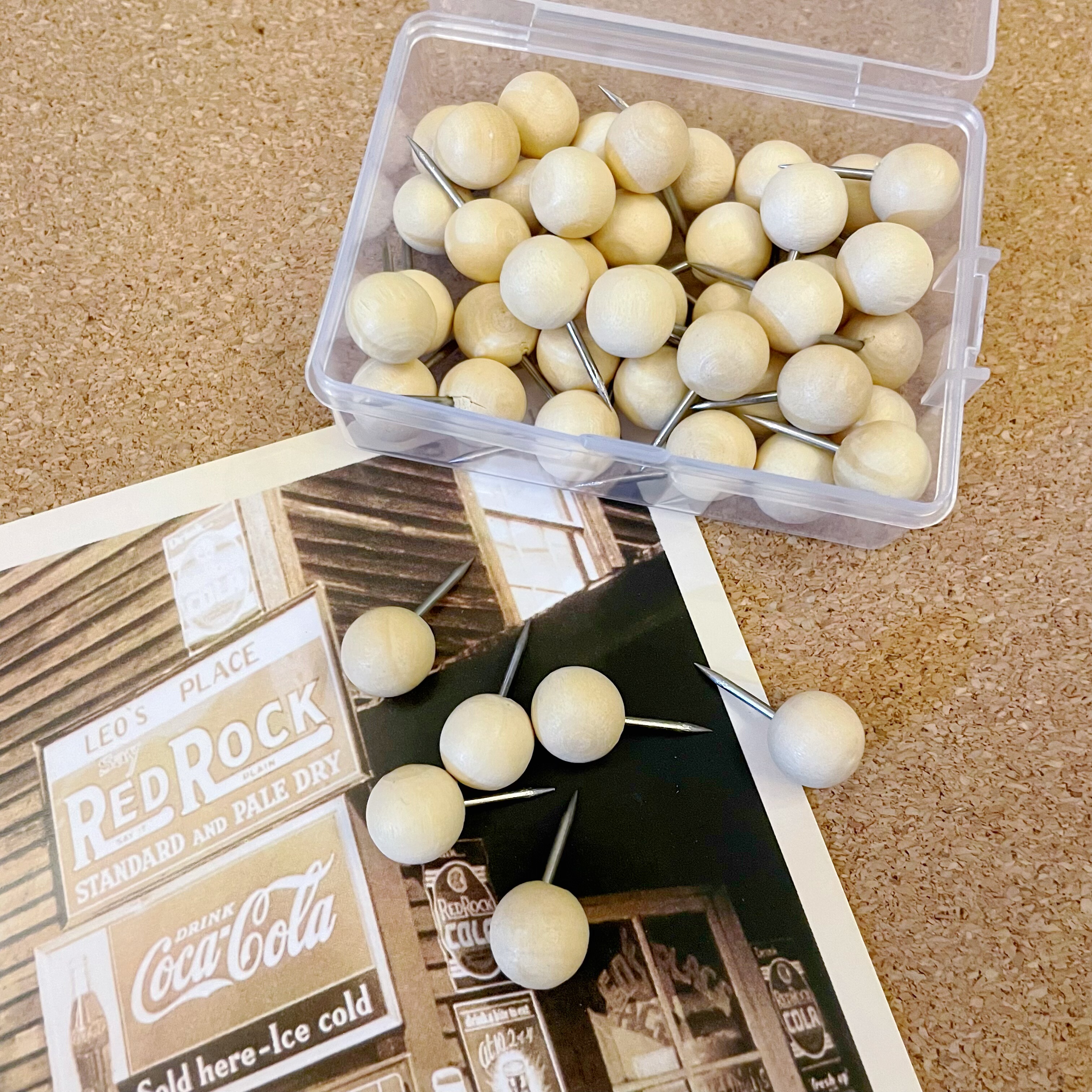 ins木质方块图钉软木板毛毡照片墙装饰按钉圆形工字钉大头针,淘宝优惠券,粉丝福利购,淘宝优惠卷