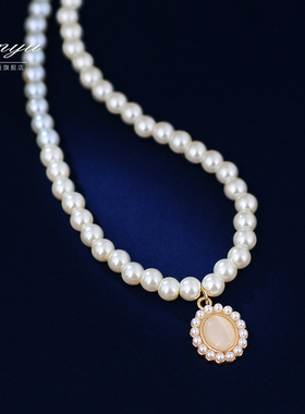 法式优雅高级长款珍珠项链
