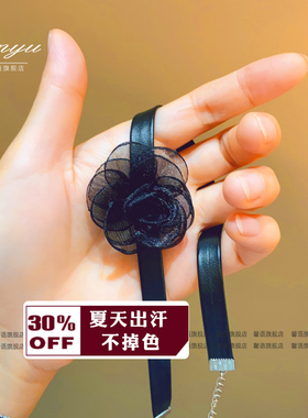 性感小香风choker黑色玫瑰花项链女轻奢小众短款锁骨颈链脖子配饰