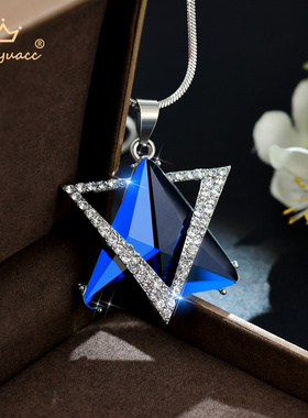 几何三角星星仿水晶秋冬毛衣链