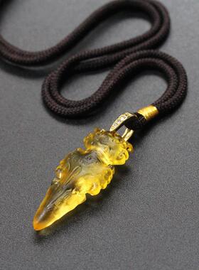 神兽金刚杵吊坠挂件降魔金刚杵23K微镶扣男女护身符项链