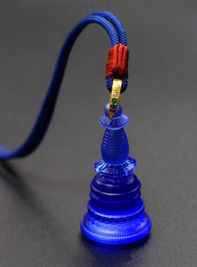 琉璃迷你  佛塔  吊坠随身携带西藏菩提塔挂件项链高35mm饰品