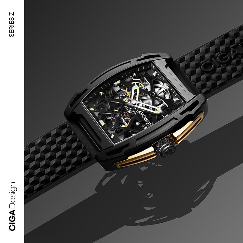 新品上市 CIGA design玺佳锋芒机械表破界版酒桶型镂空男款手表