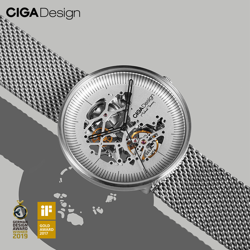cigadesign旗舰店CIGA Design玺佳机械表自动镂空机芯精钢表带男士手表1