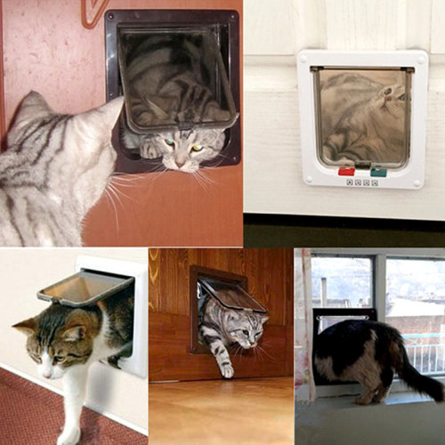 猫门自由出入门洞宠物猫咪小狗狗进出的门洞安装玻璃门窗木门铁门 - 图0