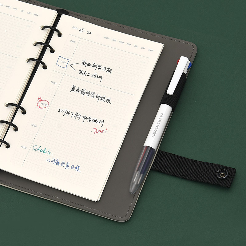 KACO EASY优写中性笔黑红蓝绿四合一多功能按动笔简约学生商务办公手帐彩色中性水笔 - 图3