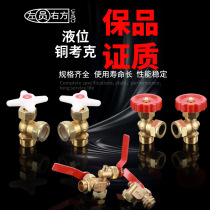 Copper Cock Liquidometer Valve 4 points 6 Sub-threaded glass tube Water level High and low display Boiler Fittings Joint