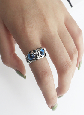 哈利波特猫头鹰 神奇动物戒指创意设计潮男女一对戒子欧美ins火