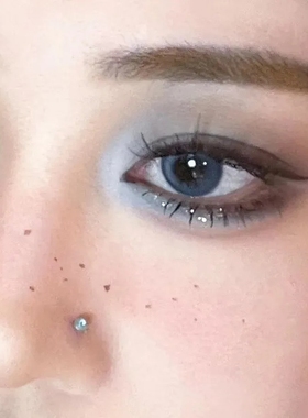 不打孔假唇钉贴无洞个性潮流鼻钉眉钉贴酒窝万圣节唇环耳钉恶魔钉