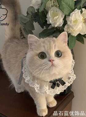 个性铃铛饰品猫咪项圈围兜狗狗小猫巾口水巾围兜狗ins风