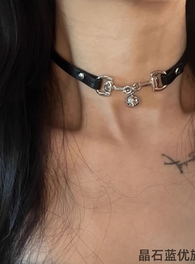 颈链黑色气质个性短款小