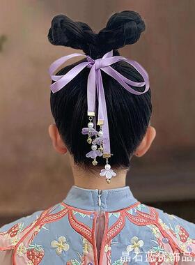 儿童头饰古风发夹女童发饰夏季出游丝带公主飘带宝宝汉服流苏配饰