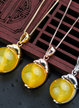 海豚款s925珠子配件路路通吊坠扣