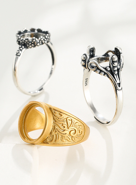 致闺蜜女s925银戒指空托