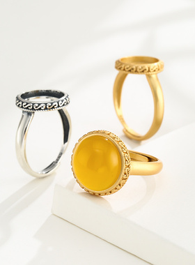 致闺蜜女s925银材质戒指空托