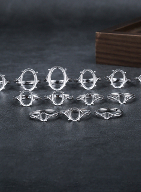 女款镀18k玫瑰金镶嵌绿松石戒托