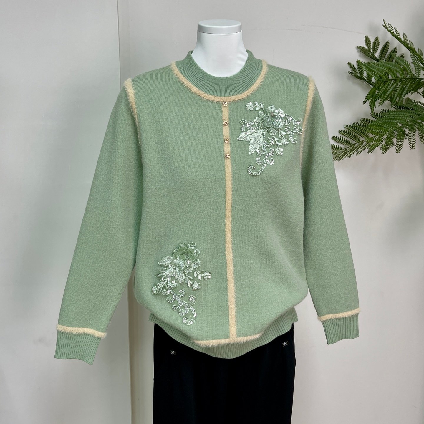 中老年女装加绒加厚针织打底衫冬季妈妈装一体绒时尚保暖毛衣内搭,淘宝优惠券,粉丝福利购,淘宝优惠卷