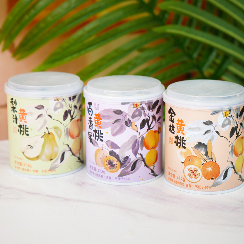 【新品】百香果黄桃罐头 金桔黄桃梨汁黄桃罐头水果混合儿童零食
