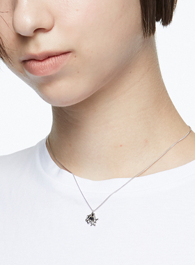 玫瑰雕刻925银小吊坠项链