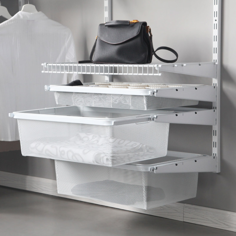 铂耐步入式衣帽间金属衣柜拉篮储物篮柜内抽屉型收纳篮密格伸缩网,淘宝优惠券,粉丝福利购,淘宝优惠卷