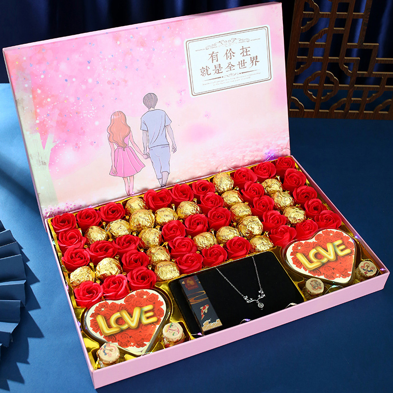 情人节礼物送女友创意巧克力香皂花礼盒生日礼物女生浪漫新奇浪漫